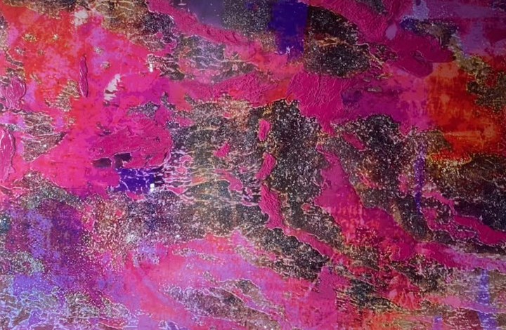 Éclat de fuchsia, tableau abstrait original de Miri Art